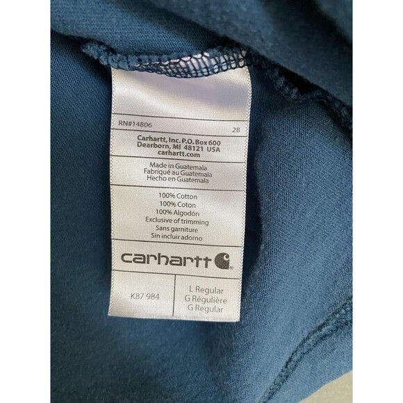 Carhartt Shirt Mens Large Blue Original Fit Heavyweight Pocket Short Sleeve Work - Picture 5 of 11